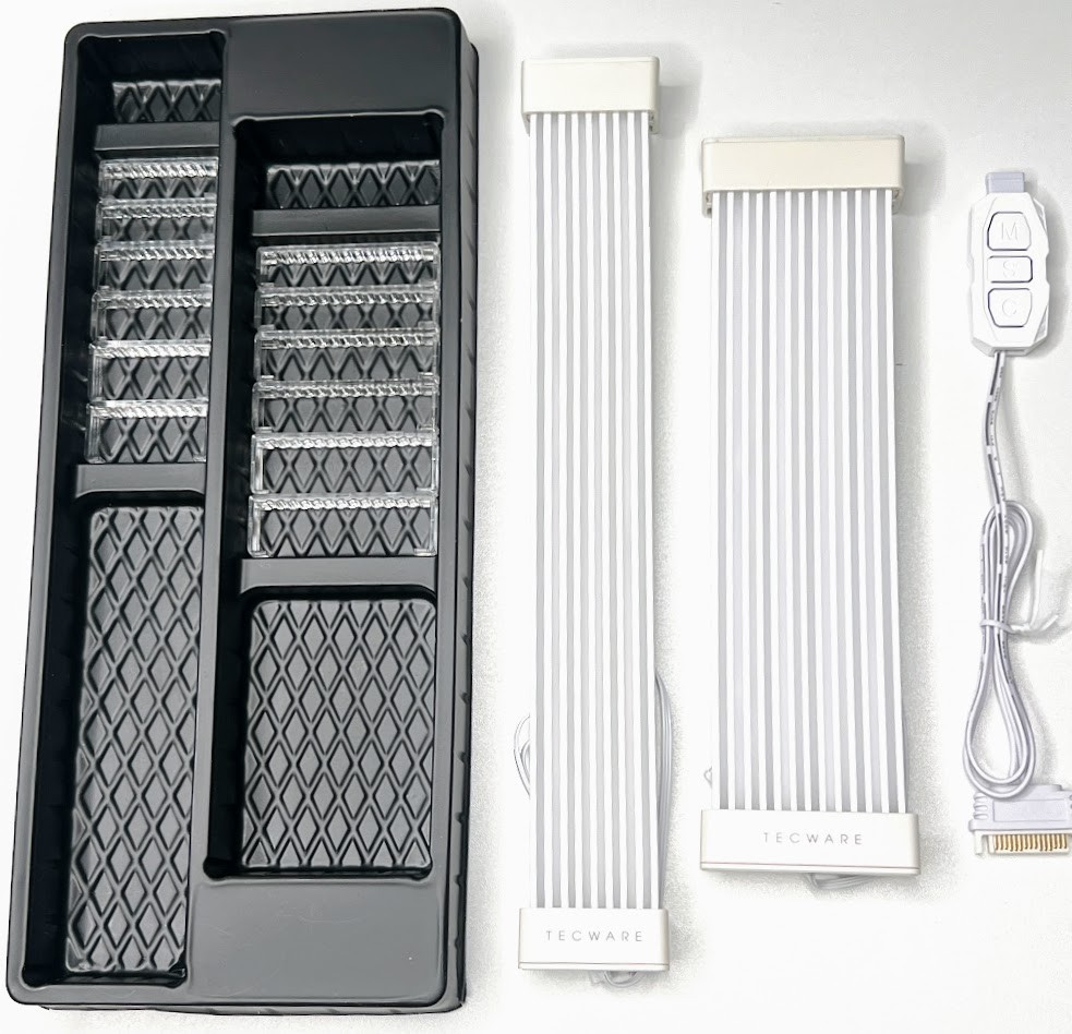 TECWARE Flex ARGB PSU Cable Cover Kit White 24-Pin 8/16-Pin Open Box