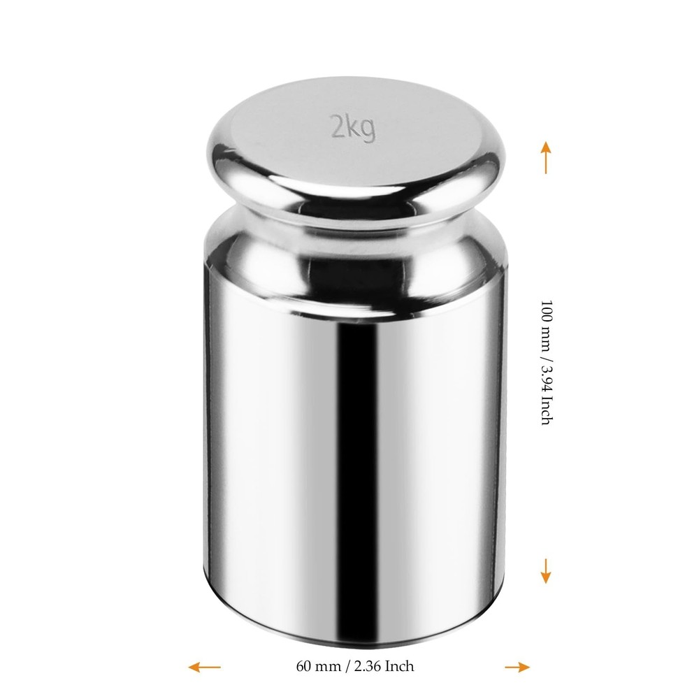 2PCS 2000g Calibration Weights, High Precision Chrome Scale Calibration Weigh...