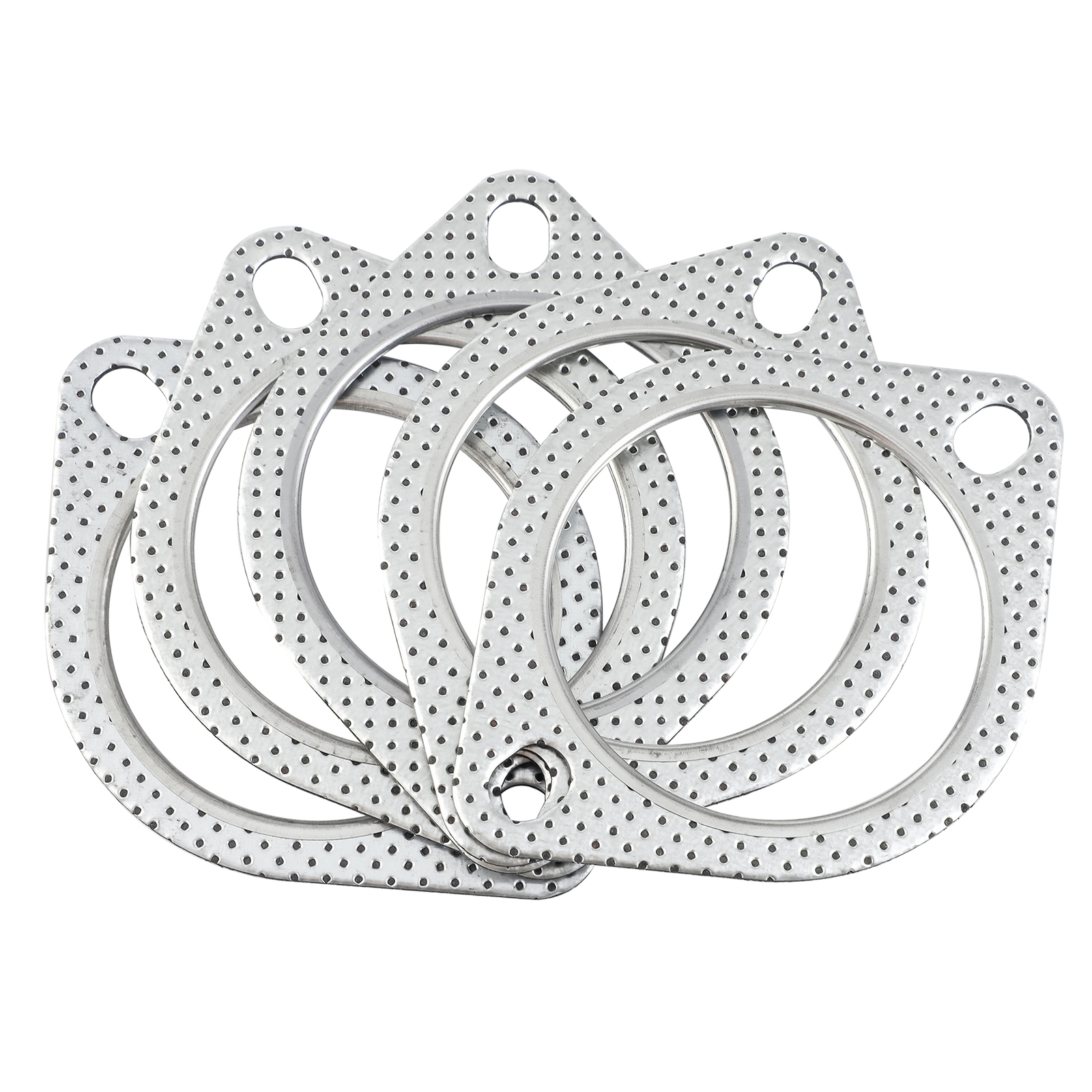 Set of 5 Exhaust Gasket 3in 2 Bolt, High Temp Exhaust Flange Gasket - Heavy Duty