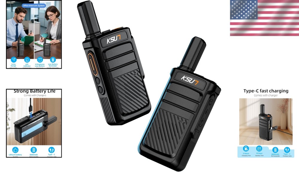 Wireless Intercom System Home Walkie Talkie Long Range Rechargeable Battery