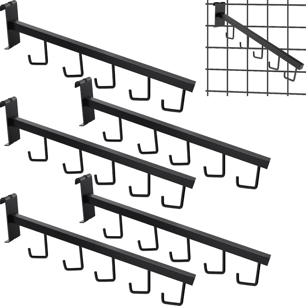 5 Pack Gridwall Waterfall Faceout with 5 Hooks Gridwall Clothes Hanger Gridwall