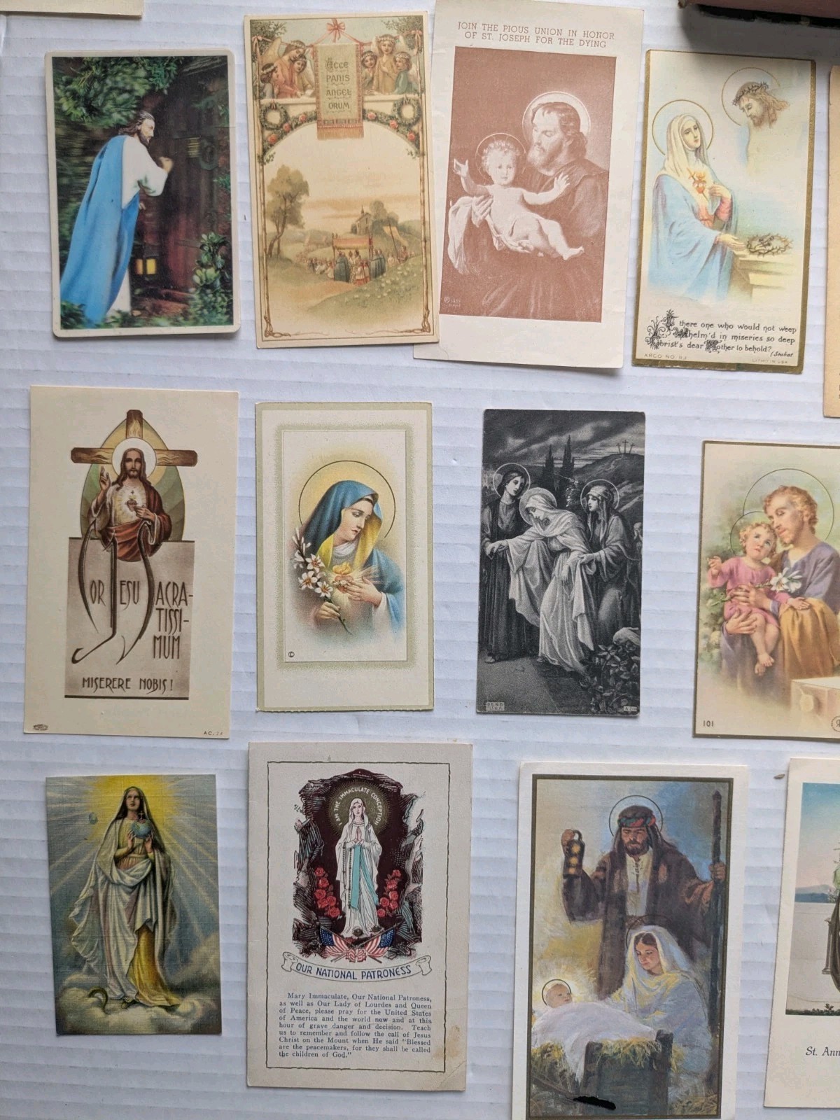 Vintage Catholic Funeral Mass Card Lot (27) 1950s–60s + Douay-Rheims Bible