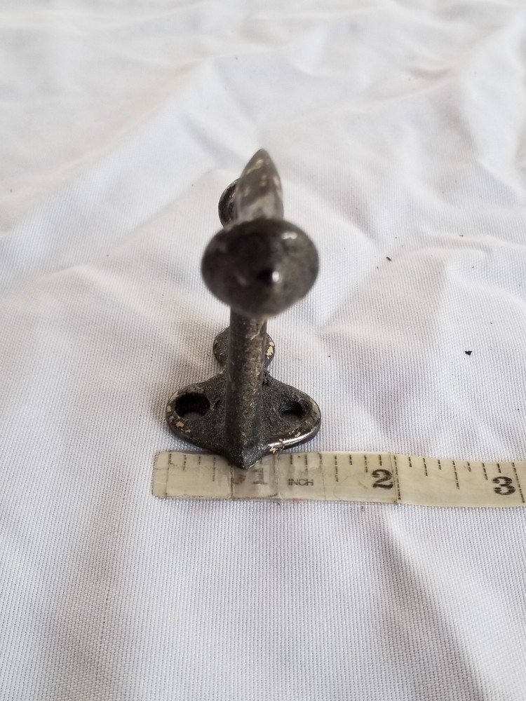 Vintage Hardware Pair Coat/ Hat Hook Matched Set Distressed Original 3.5" Hooks