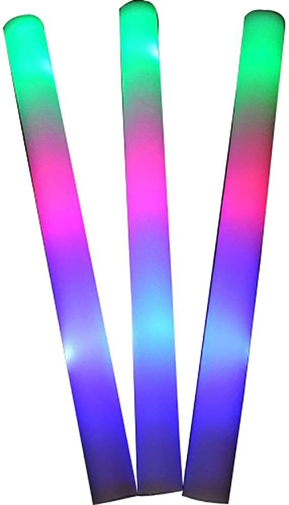 50 Pack LED Foam Sticks Multi Color 3 Modes
