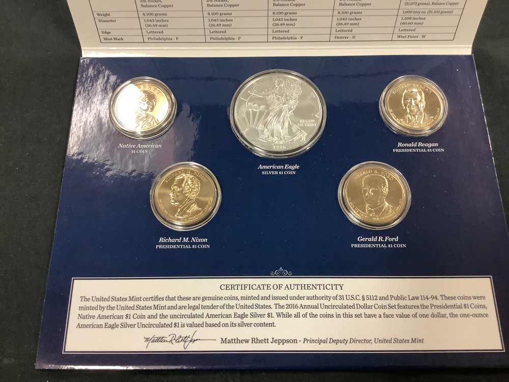 2016-W Annual Uncirculated Dollar Coin Set!