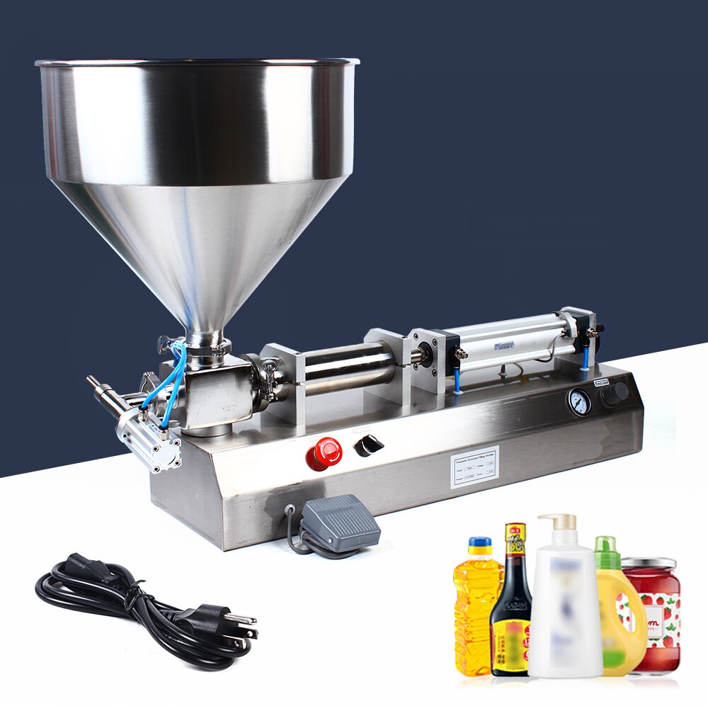 100-1000ml Paste Liquid Piston Filler Single Nozzle Heating Filling Machine 110V