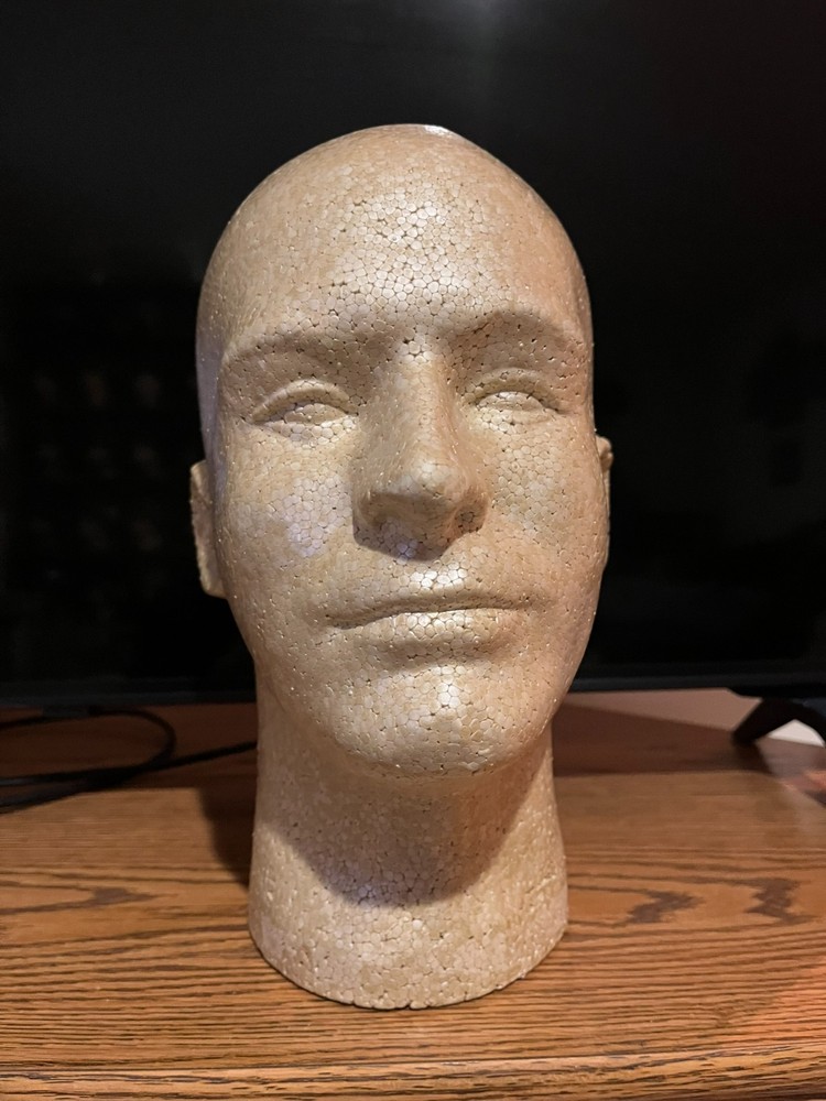 Styrofoam Head bronze 18" high.