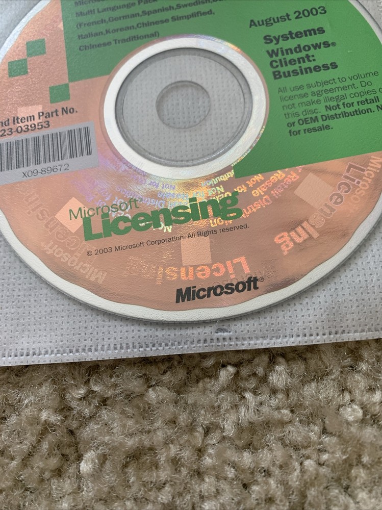 Microsoft Licensing Windows Server August 2003 Systems Windows Client Business
