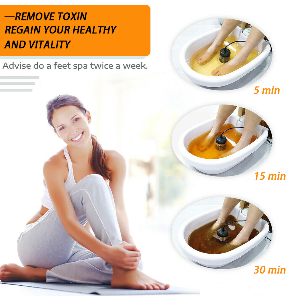 Ionic Foot Bath Detox Machine Ion Metal Spa Cleanse System with Slipper + Tub