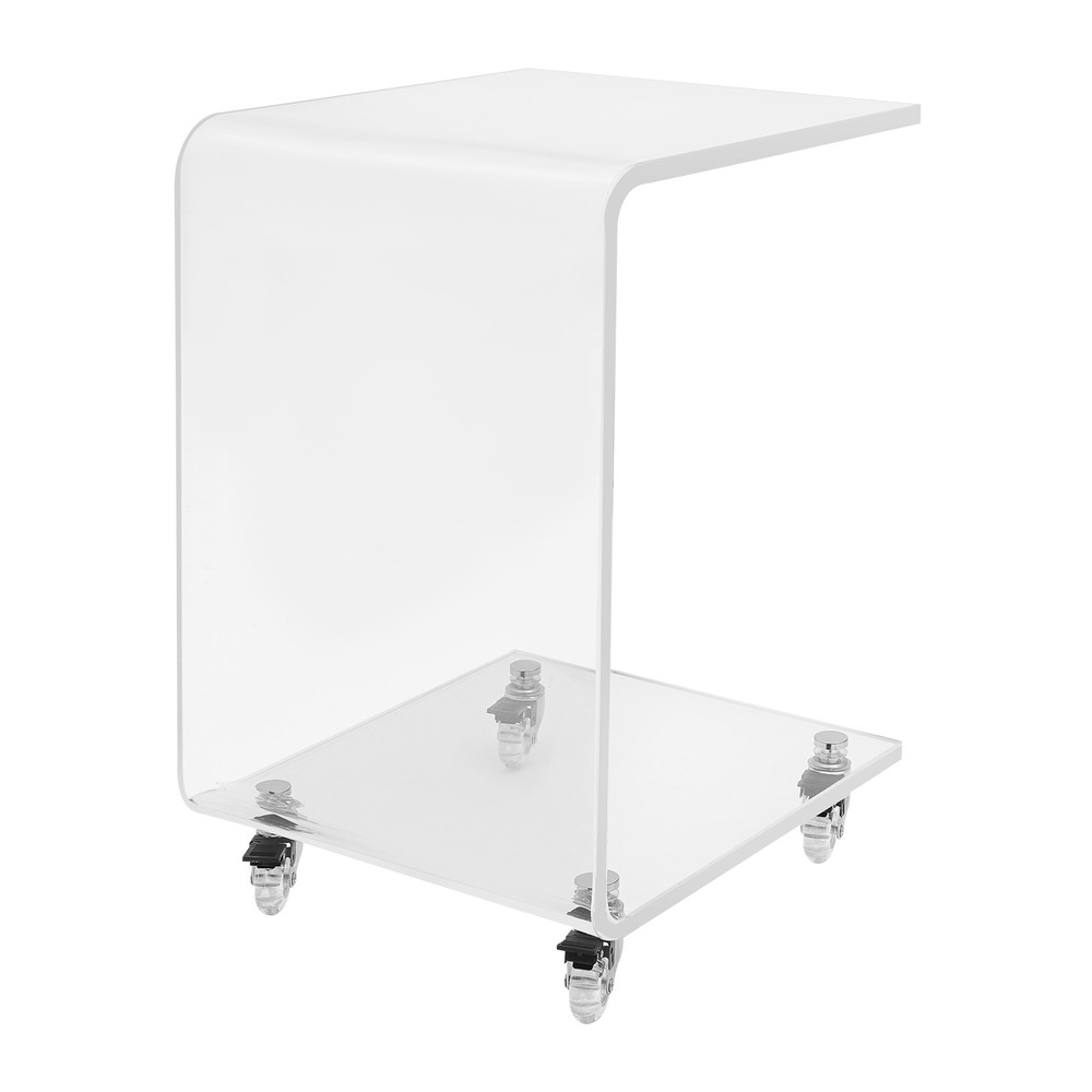 Modern C-shaped Side Table Acrylic End Table Couch Side Table, Bedside Table