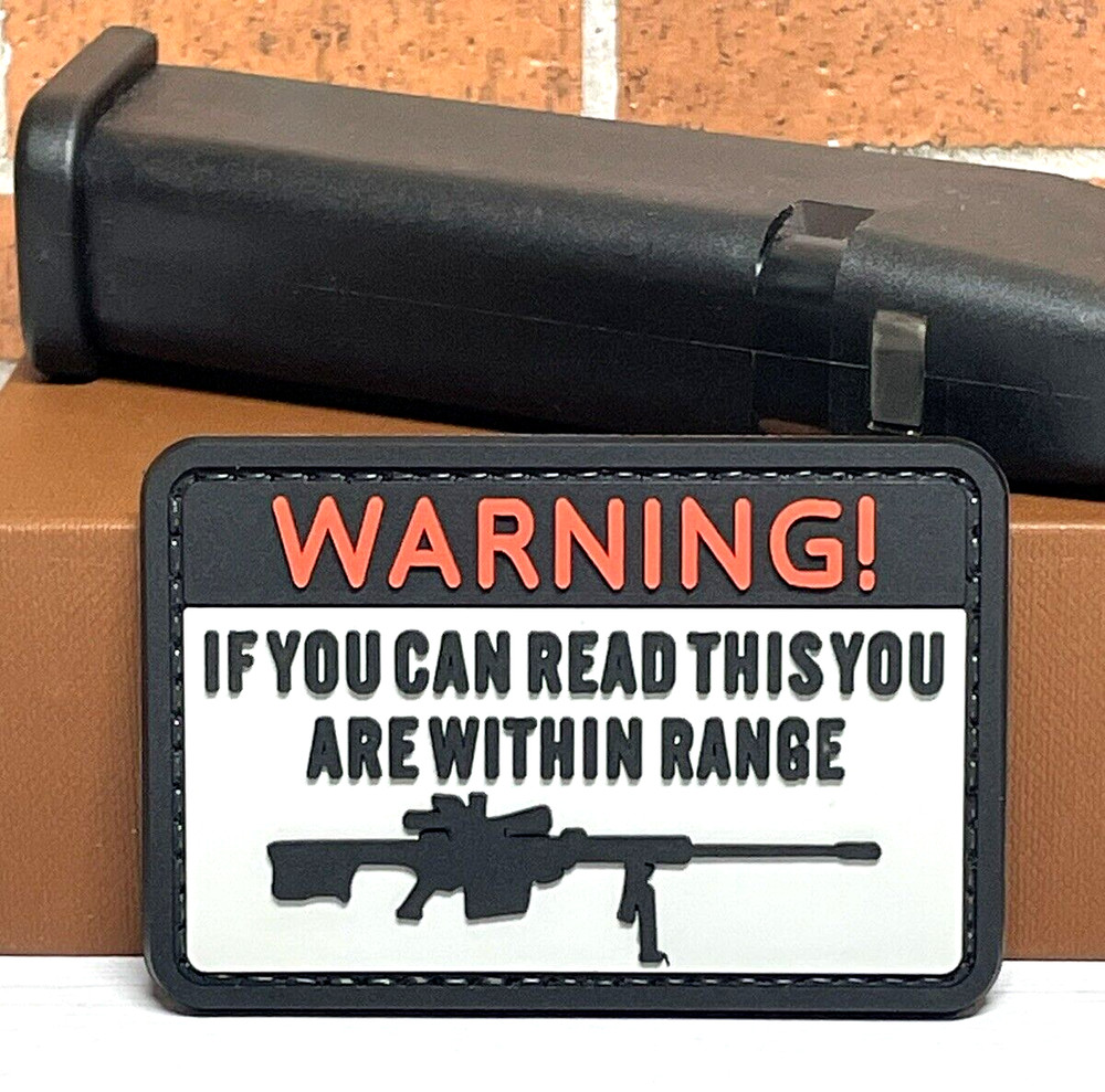 Sniper PVC Patch - Tactical Morale Sniper Warning Gun Patch - Hook Gun Patch