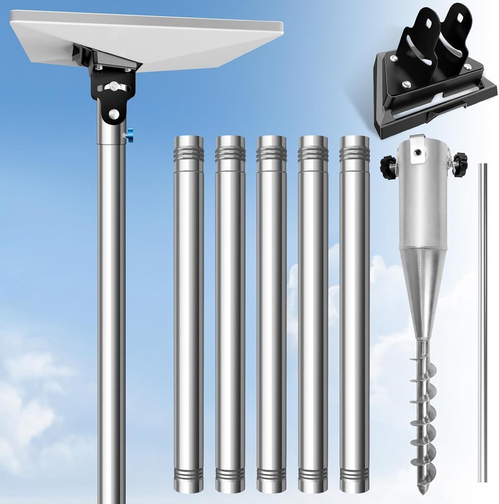 Starlink Mini Pole Mount, with 0-30° Adjustable Starlink Pipe Adapter