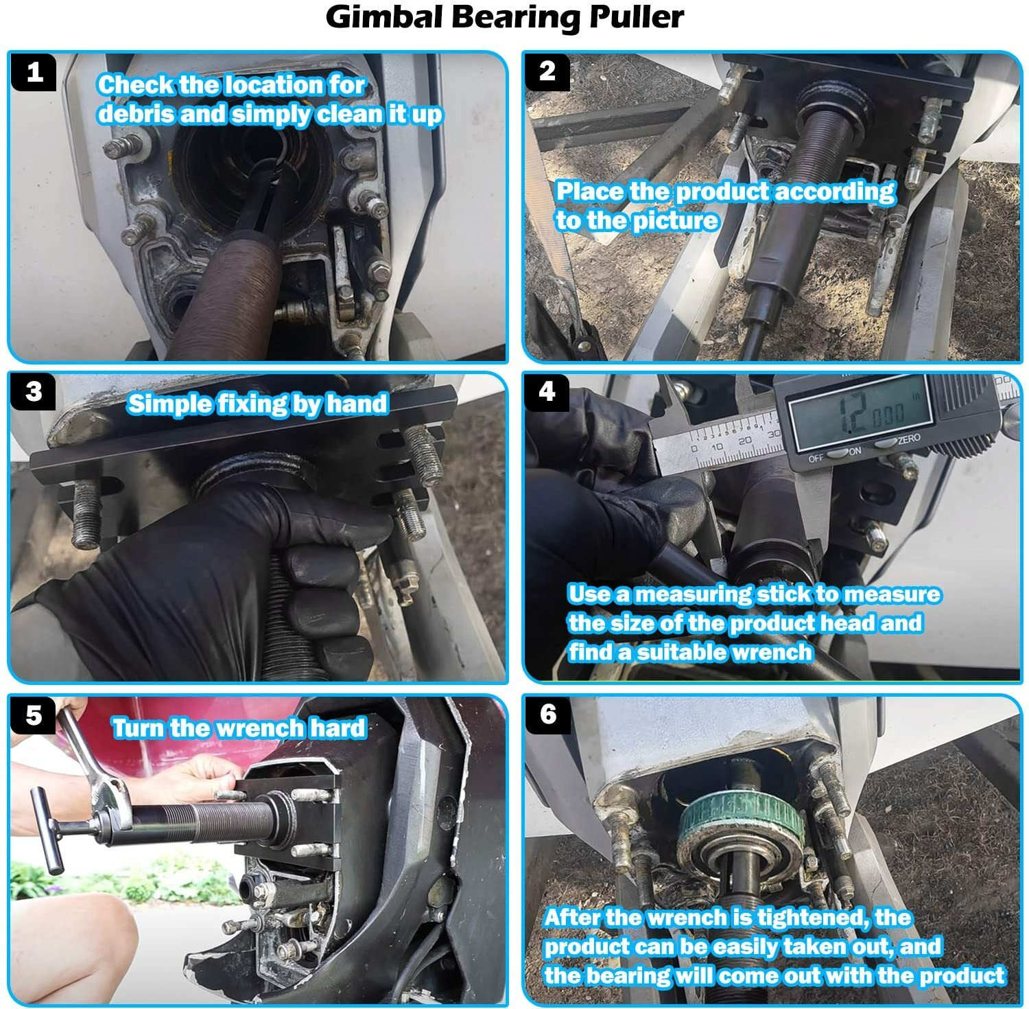 Mercruiser Alpha, Bravo Boat Gimbal Bearing Puller, Installer, Alignment tools