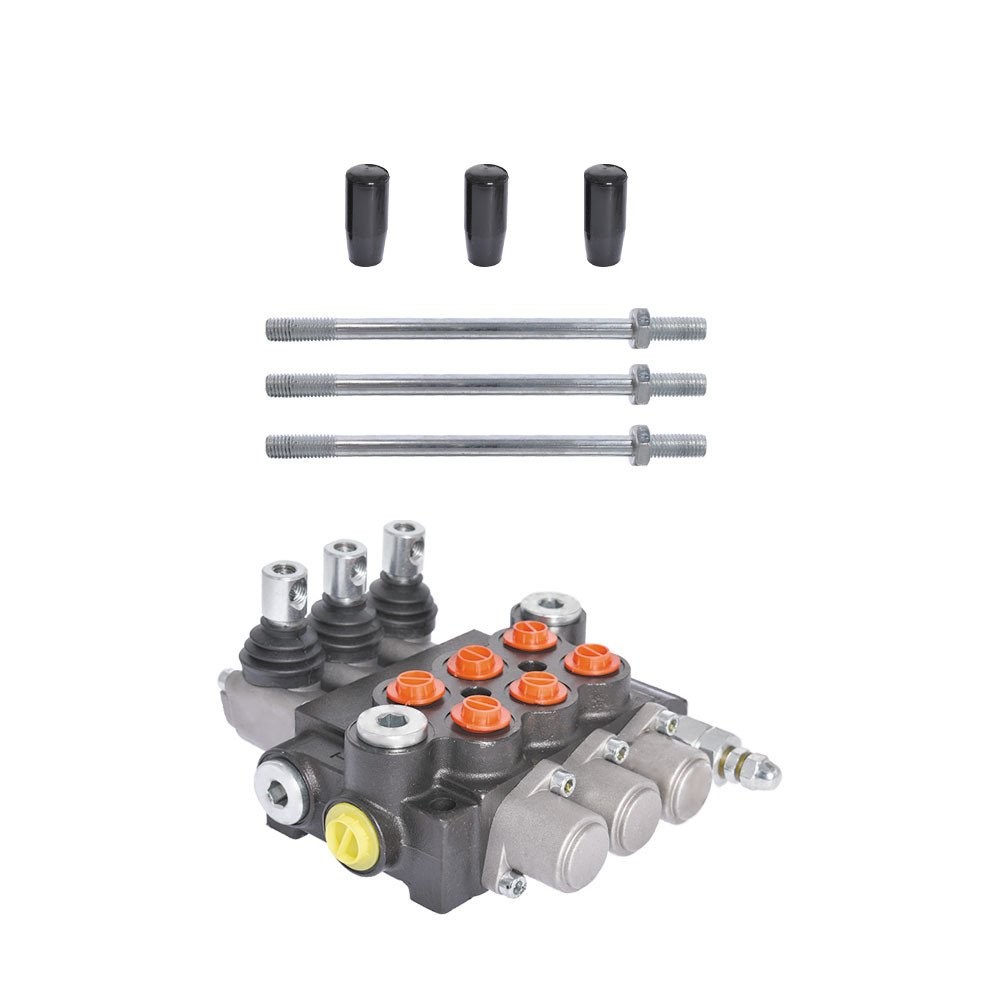 Hydraulic Control 3-Spool Valve Double Acting 13 GPM 3600 PSI SAE Ports