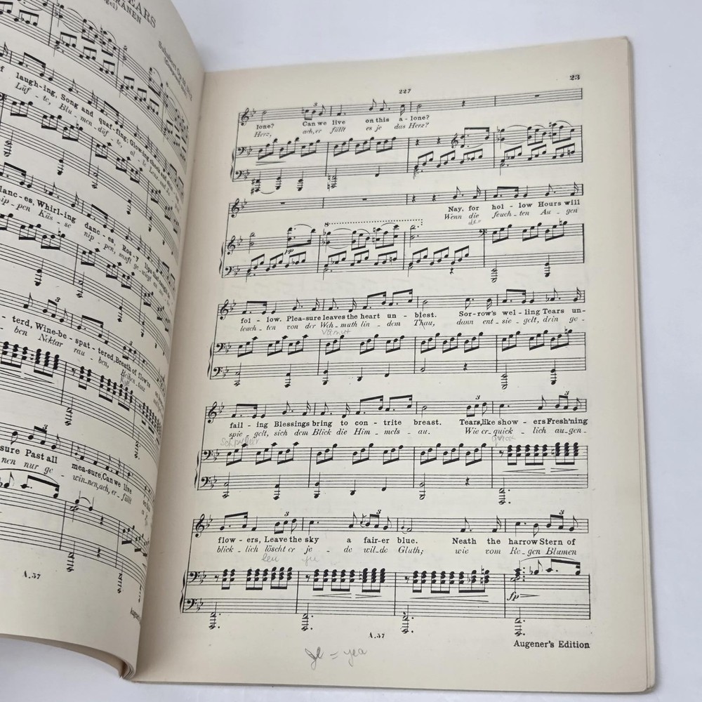 F. Schubert Vocal Works Music Sheet Book