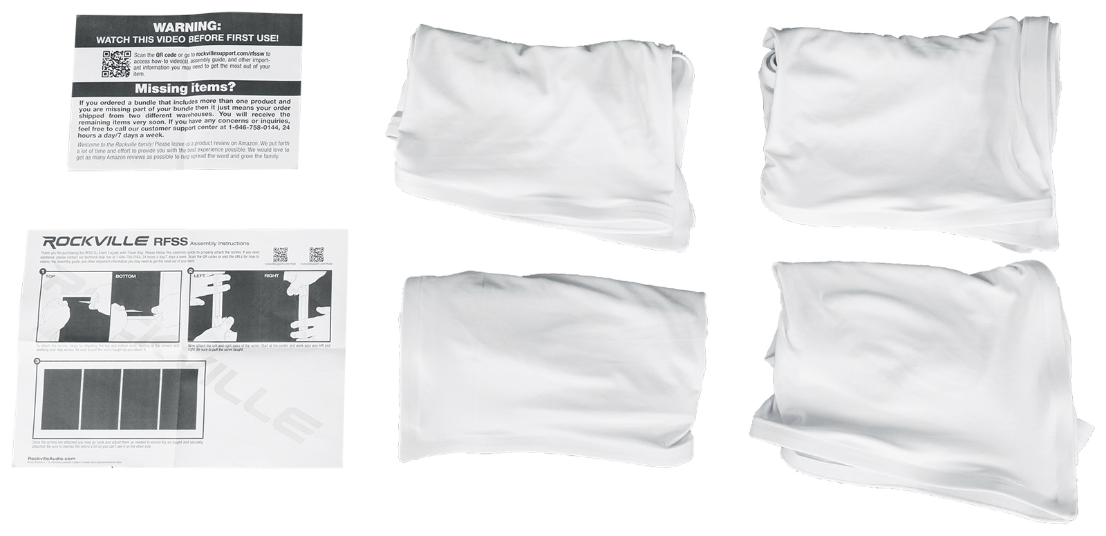 Rockville RFSSW White DJ Event Facade 80" x 44" Steel Frame Booth+Bag+Scrim