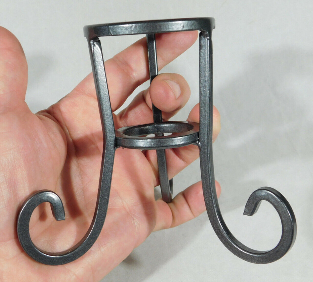 Sphere Display Stand Scroll Design Dark Silver Medium Size