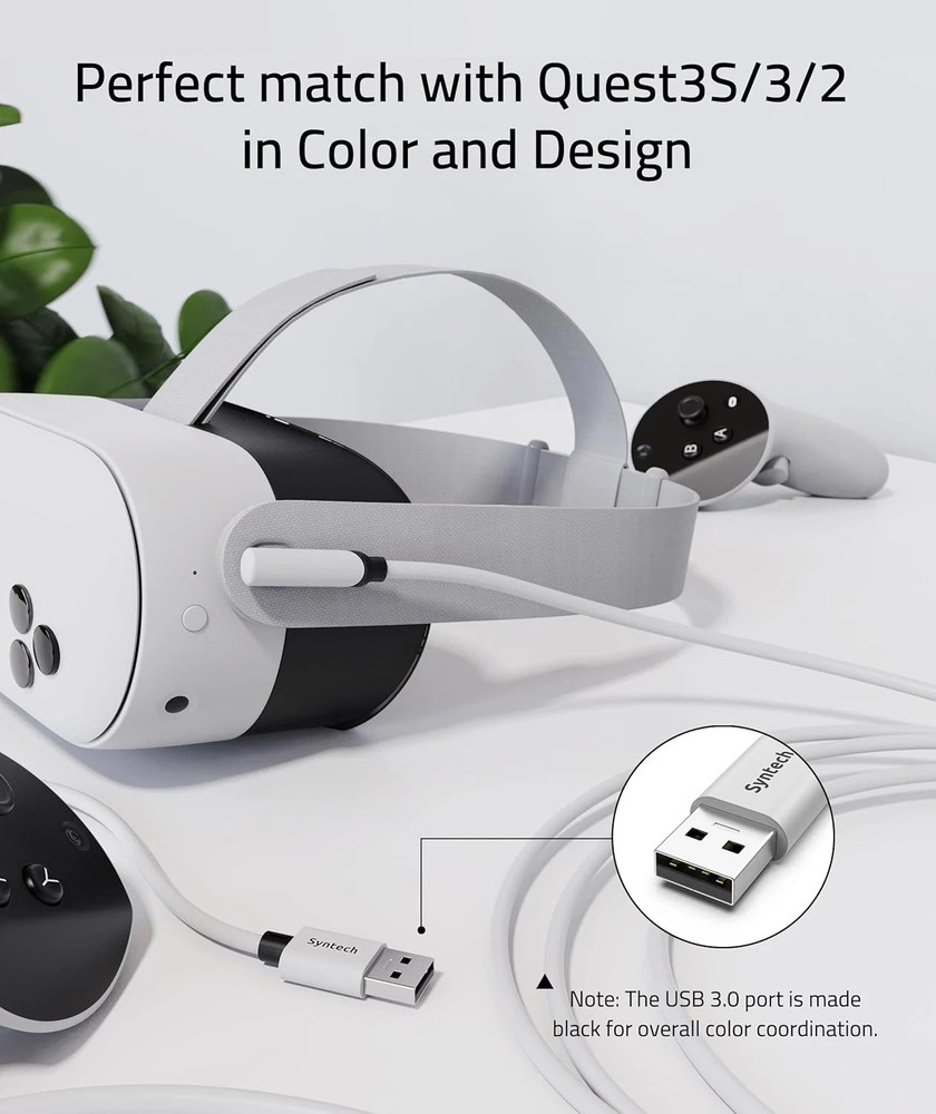 Link Cable 16FT for PCVR Compatible with Oculus/Quest 3/Meta Quest 3S, Quest2/Pr