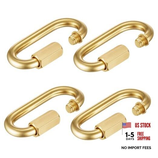 4 Pack Brass Quick Locking Chain Link Threaded Link Chain Connector Clips,