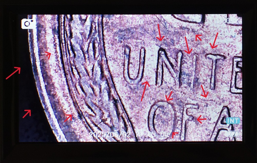 1949 D Penny Error Red Mint State Multi Error Double Die, Cracks Collar Filled D