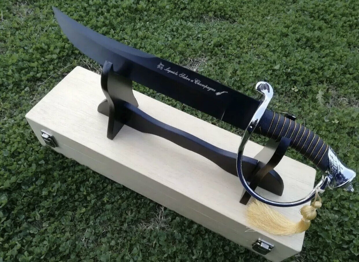 Laguiole Handmade Champagne Sabre Sword Limited Edition With Stand And Gift Box