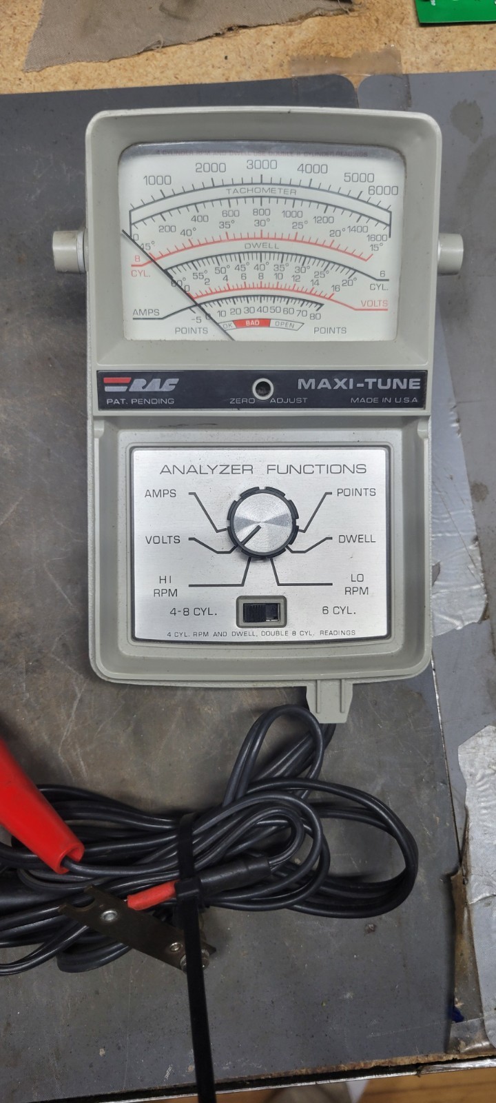 Vtg RAC MAXI-TUNE 4-8 CYL Engine IGNITION ANALYZER Dwell VOLT POINTS RPM
