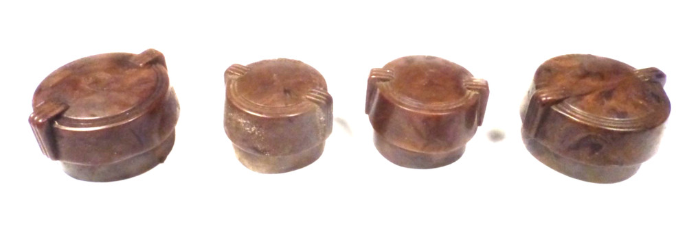 vintage SILVERTONE 4566 TABLETOP : SET OF 4 PUSH-ON "lettered" BAKELITE KNOBS