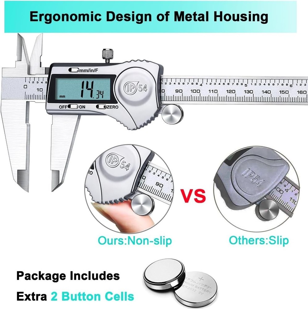 Versatile 12 Inch Digital Caliper with Easy Unit Switch & Auto Shut-Off Feature
