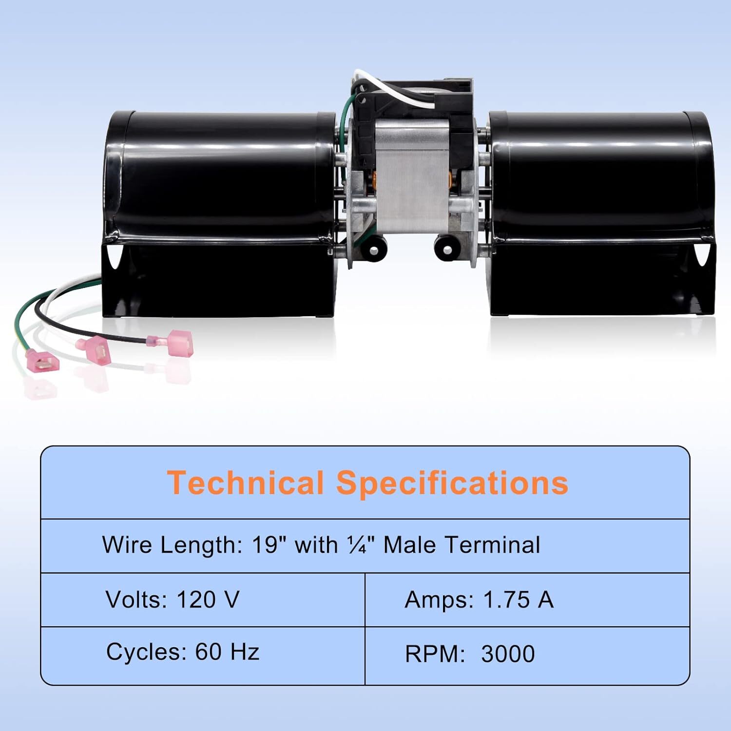 812-4900 Convection Blower Fan for Quadrafire 1200i Classic Bay Insert, Castile