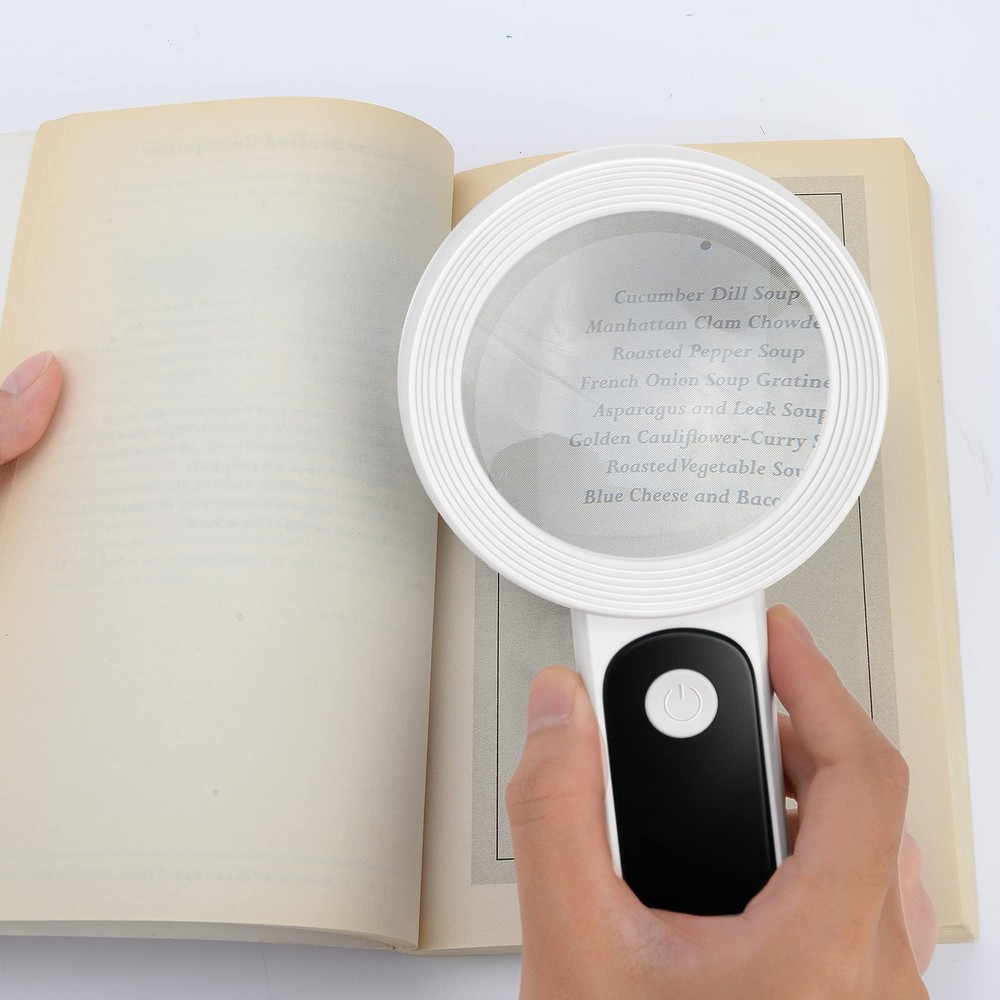 Magnifying Glass with Light, High Magnification Handheld Large Magnifying Gla...