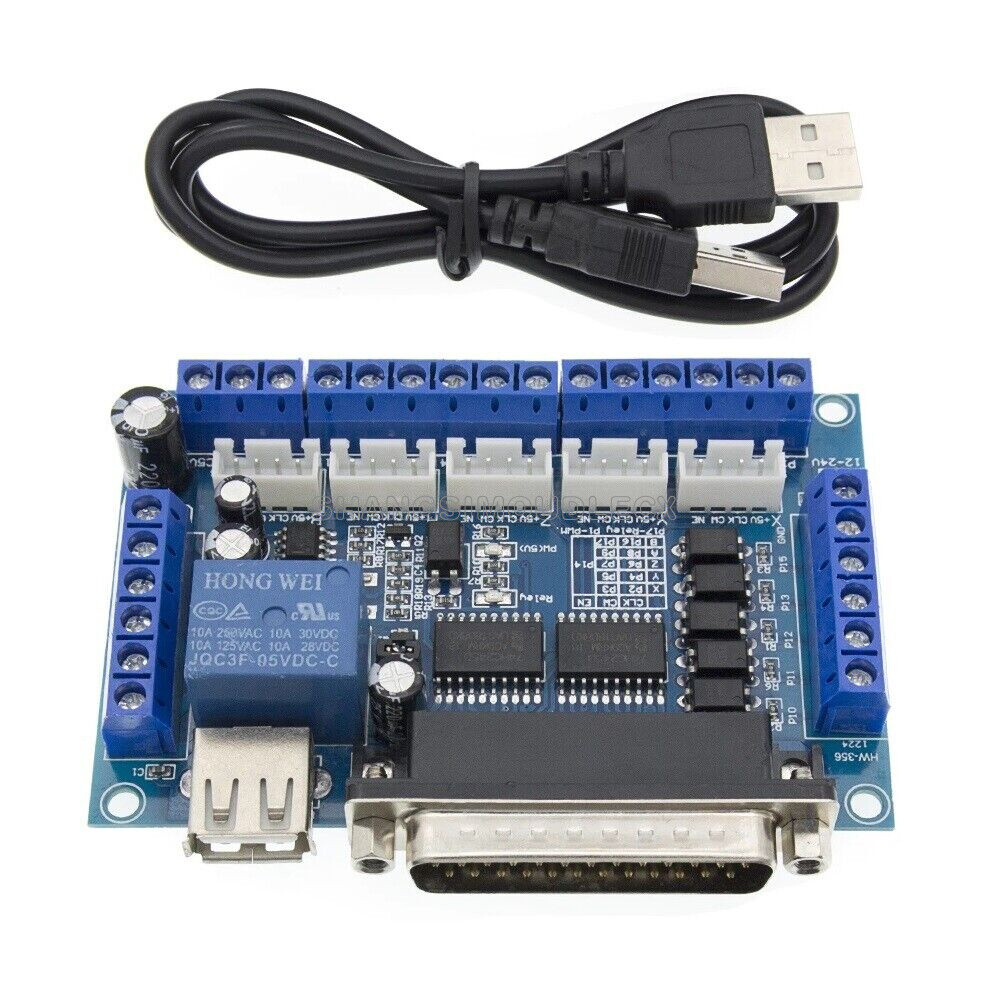 MACH3 5-Axis CNC Breakout Board with Optical Coupler for Stepper Motor Driver-