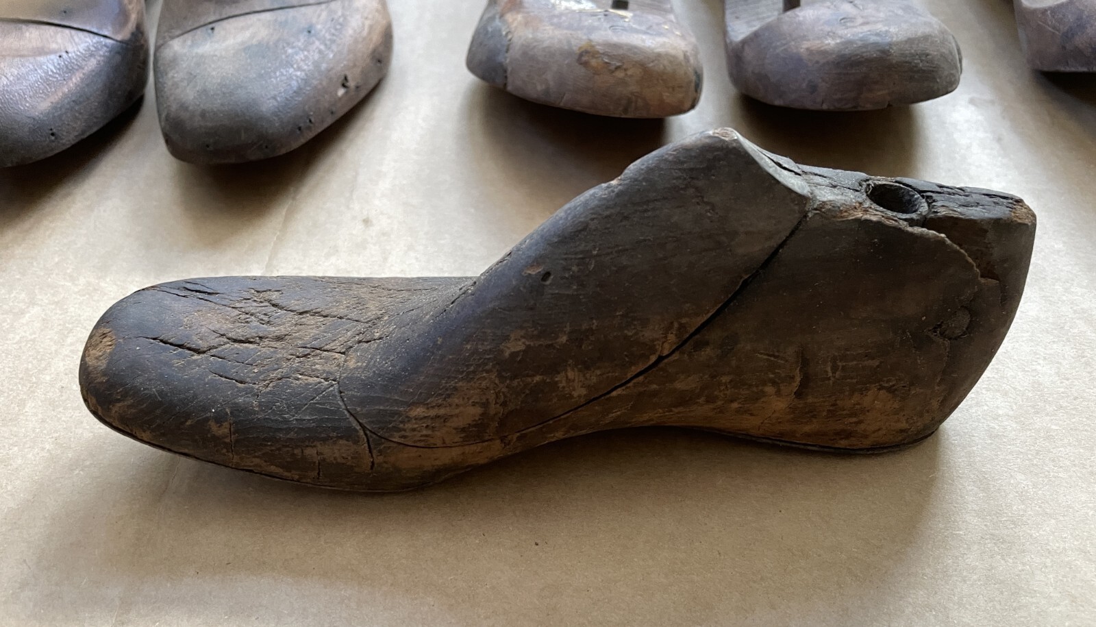 OUTSTANDING Lot of (7) Antique Wood Adult SHOE LASTS Forms Cobbler Molds