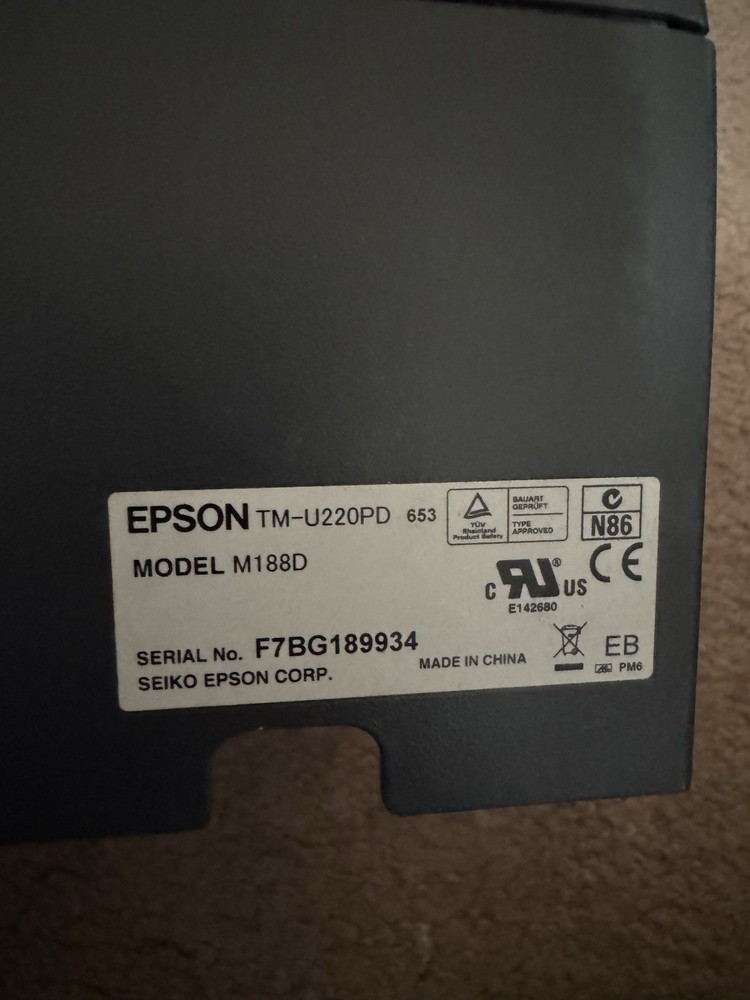 Epson Model M188D w/ Power Cord *Read Description*