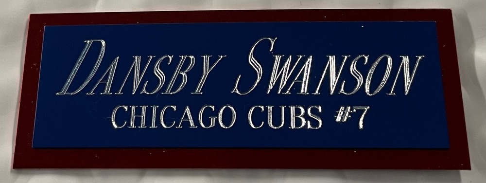 DANSBY SWANSON CUBS NAMEPLATE FOR AUTOGRAPHED Signed Baseball Display CUBE CASE