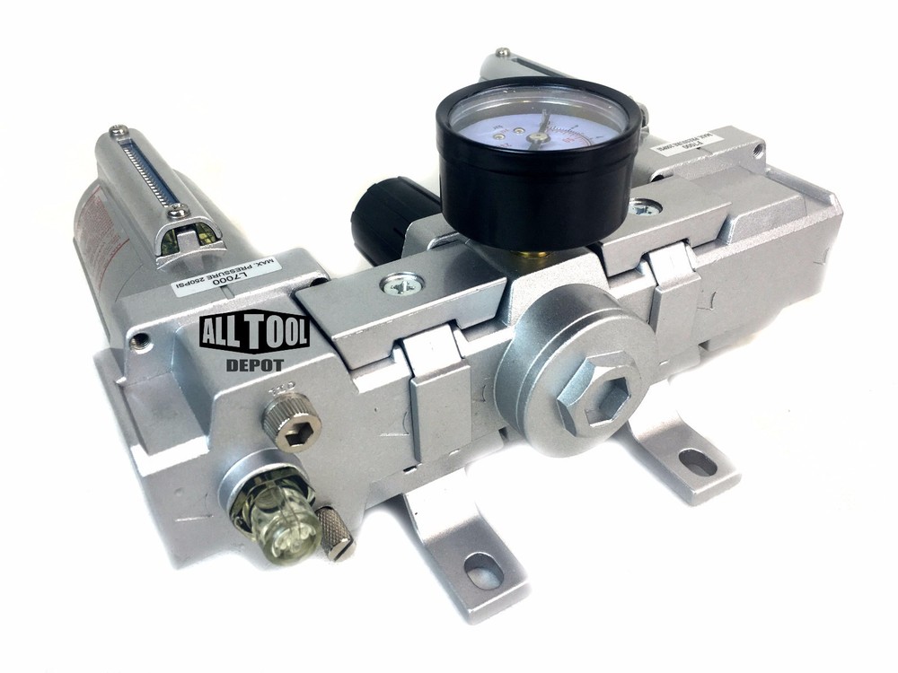 1/2" H/D COMBO PARTICULATE FILTER REGULATOR LUBRICATOR COMPRESSED AIR Auto Drain