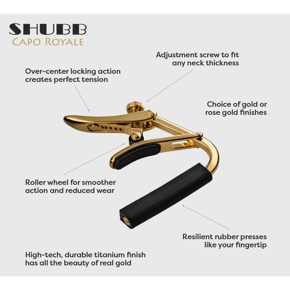Shubb C2RG Capo Royale for Nylon String Classical Guitars, Rose Gold