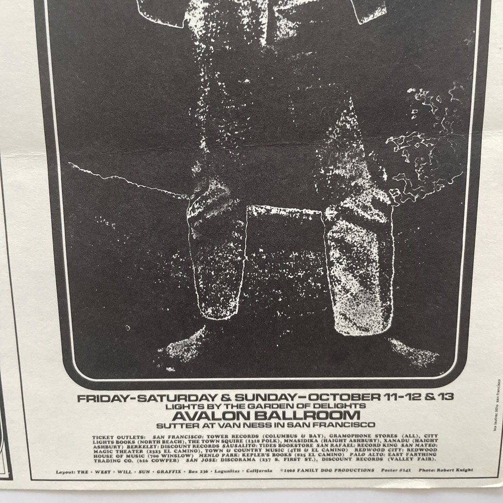 1968 Velvet Underground, Grateful Dead, FD-141 , Double Handbill