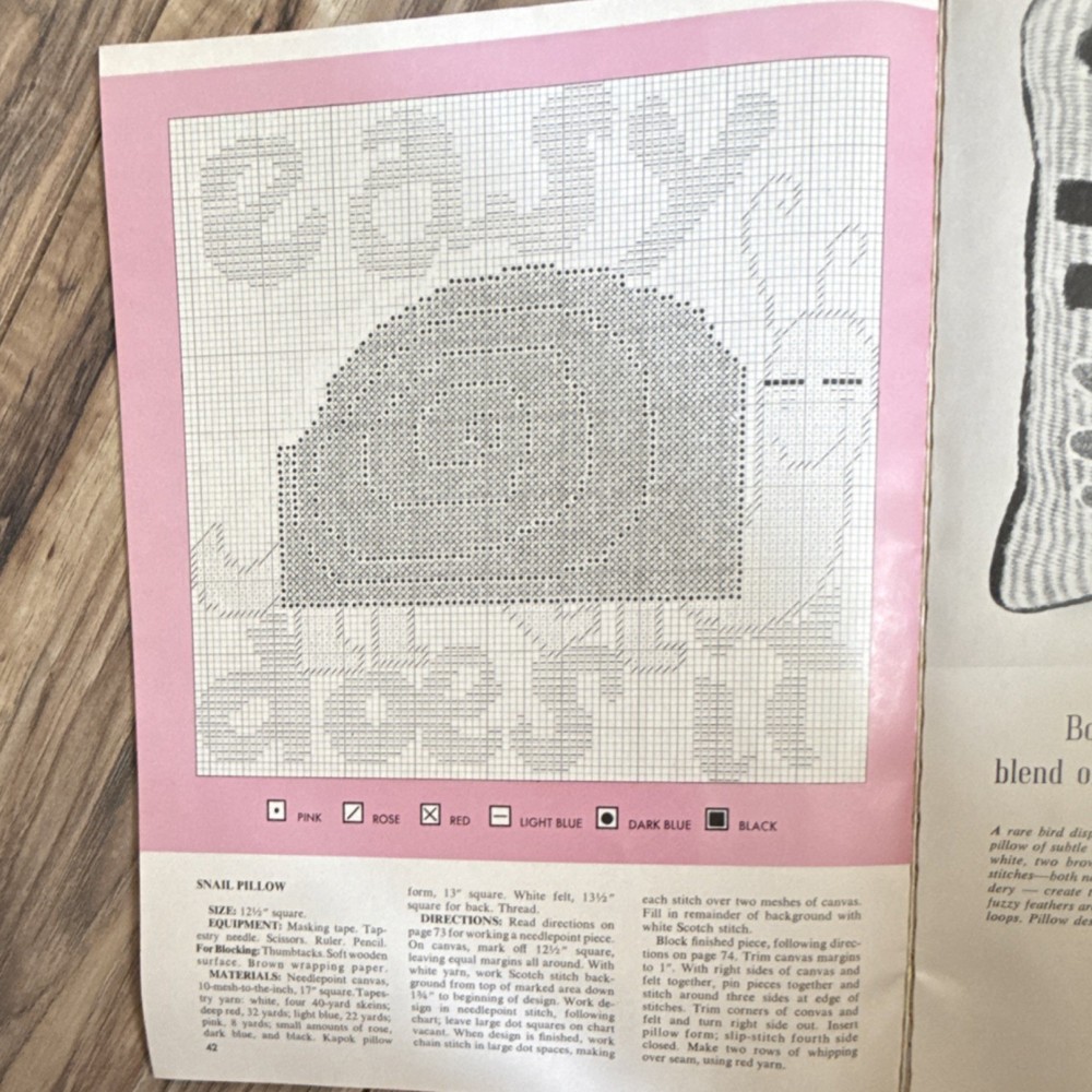 Vintage McCall’s Needlepoint Book Beginner Guide 31 Stitches Patterns 1970s