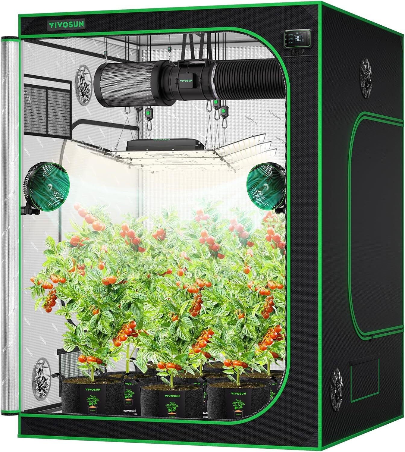 VIVOSUN Indoor Hydroponic Plant Grow Tent 5'x5' Mylar Room Reflect 60"X60"X80"