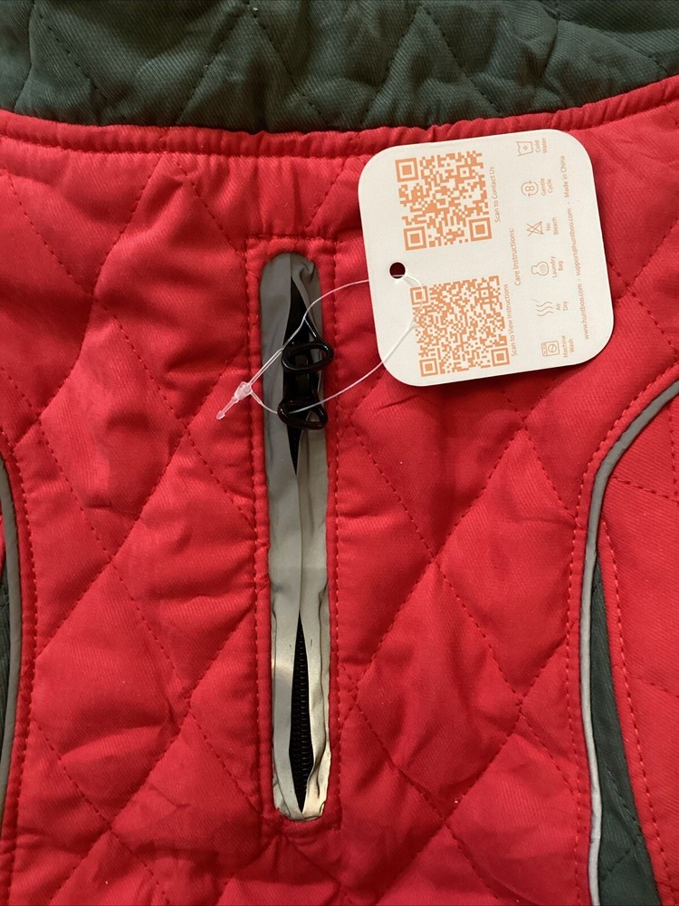 Huntboo Dog Jacket Size Large Red/grey