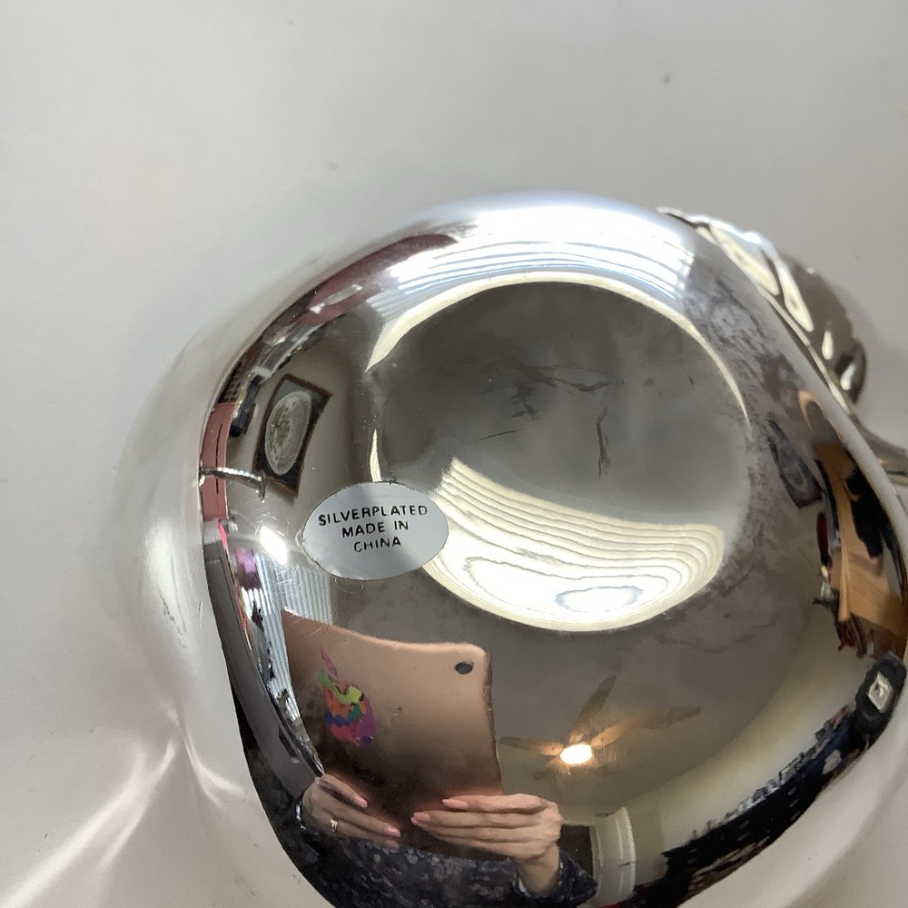 Silver Plate Apple Trinket Dish Candy Nut Bowl Apple Shaped Silver plated Dish