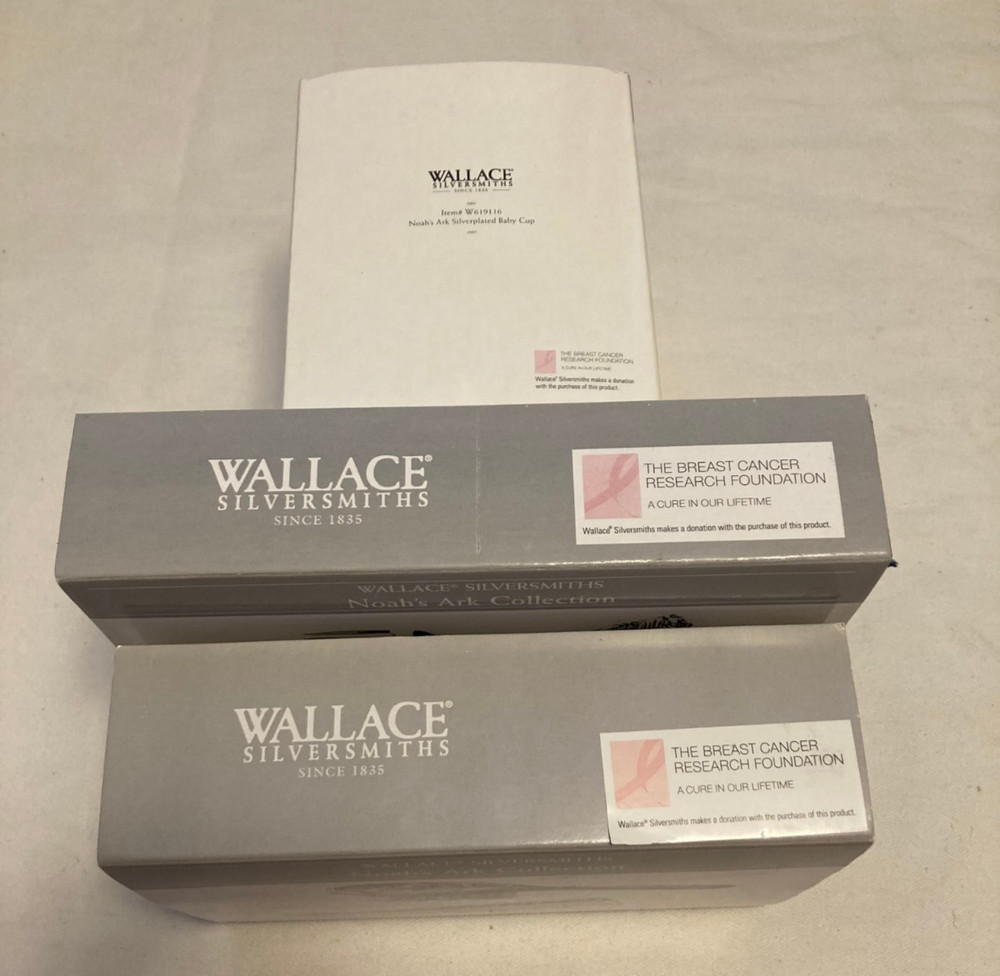 WALLACE SILVERSMITHS NOAH'S ARK SILVERPLATED COLLECTION CUP COMBBRUSH FEEDING ST