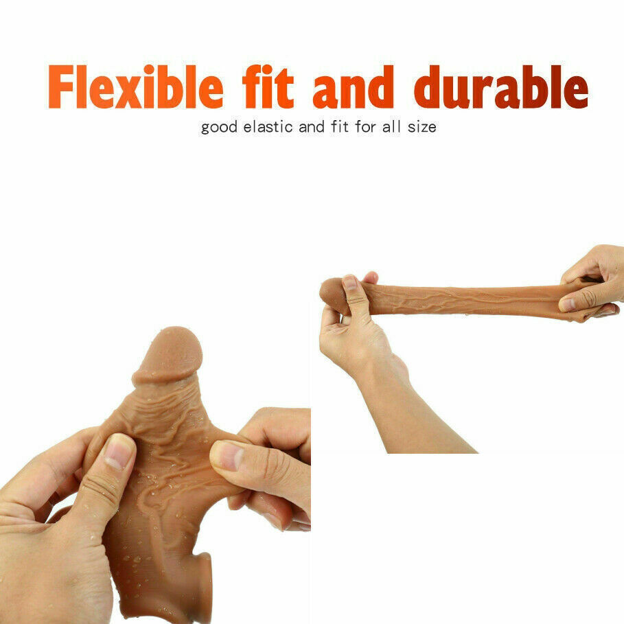 Male Cock-Girth-Enlarger-Enhancer-Penis-Extension-Extender-Sheath-Sleeve-Men Big