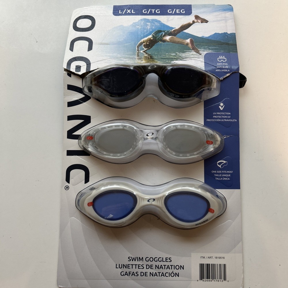Open Box Oceanic Swim Goggles 3-Pack Large / X-Large/1H