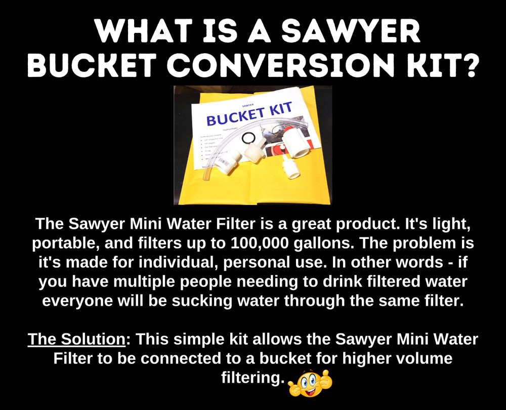 Bucket Conversion Kit for the Sawyer Mini Water Filter - 2 PACK Prepper & SHTF