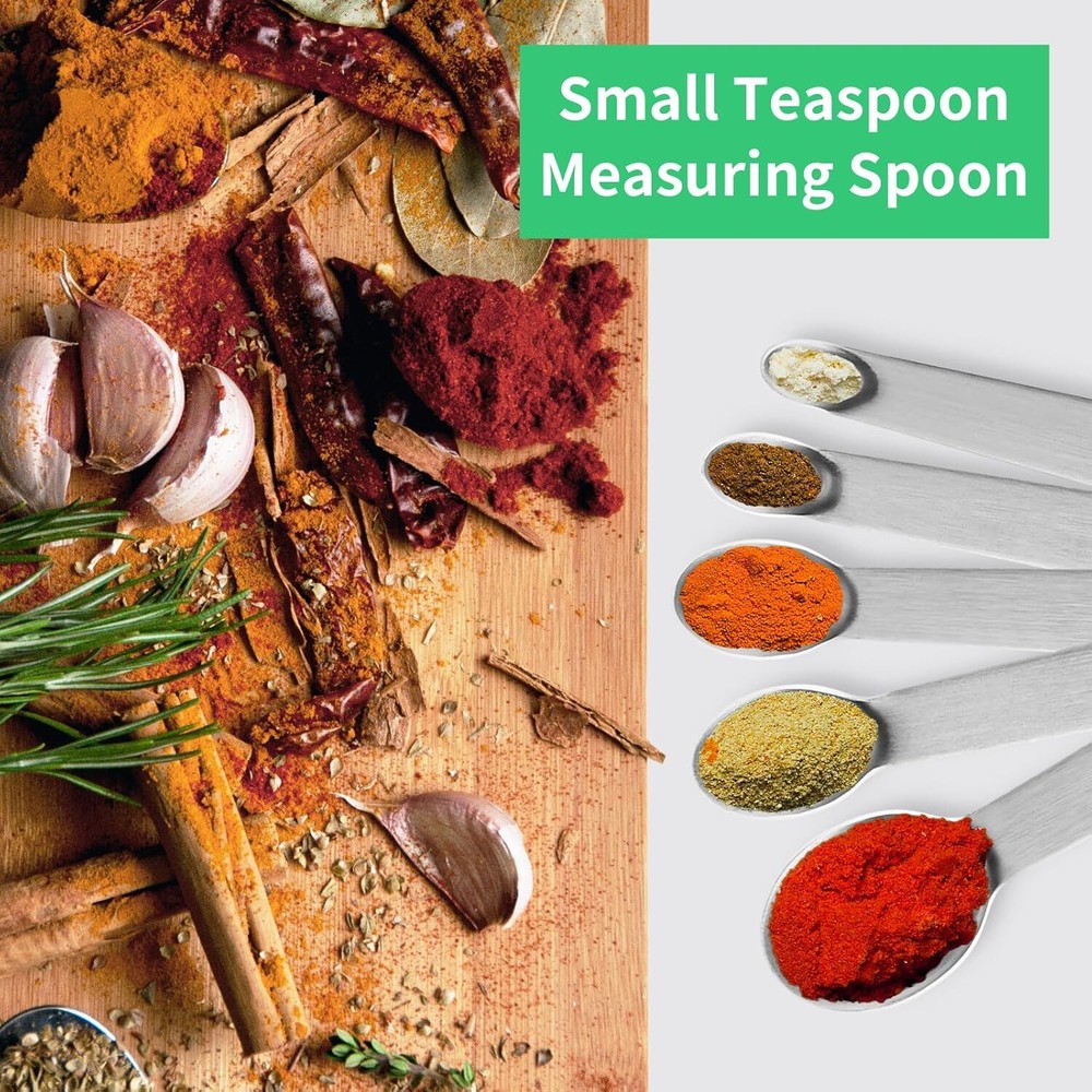 5PCS Small Measuring Spoons Set - Stainless Steel Tiny Measuring Spoons