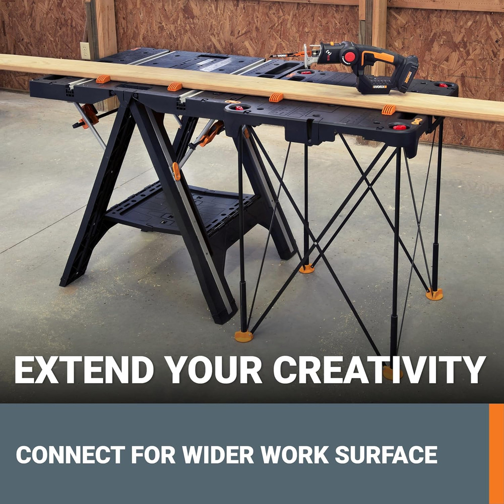 WX066 Sidekick Folding Work Table, Portable All-In-One Work Bench