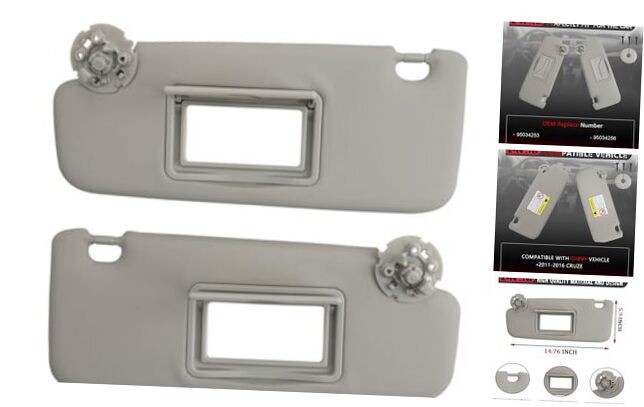 Left Driver & Right Passenger Side Sun Visor Compatible Grey Left & Grey Right