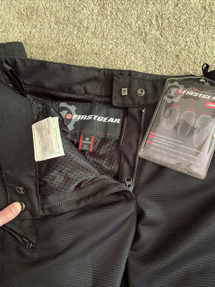 FirstGear Mesh Tex , black, womens size 10.