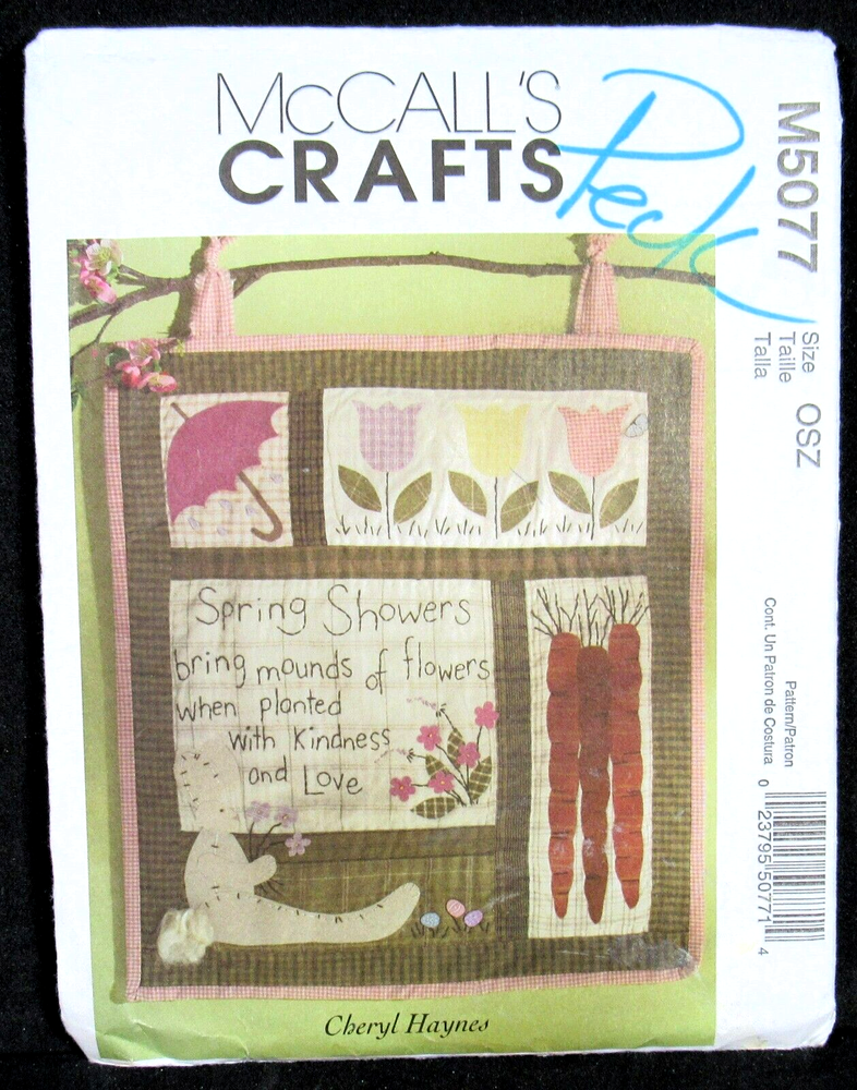 Applique Quilted Wall Hanging Spring Tulips Pattern McCalls 5077 Uncut